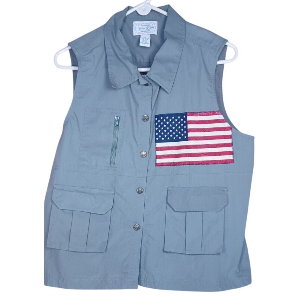 Cherokee Women's XL Green Utility Fishing Vest Multi-Pocket Safari Travel Gear